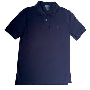 Ralph Lauren Polo Boys Navy Blue Short Sleeve Polo Shirt Size Medium 10-12